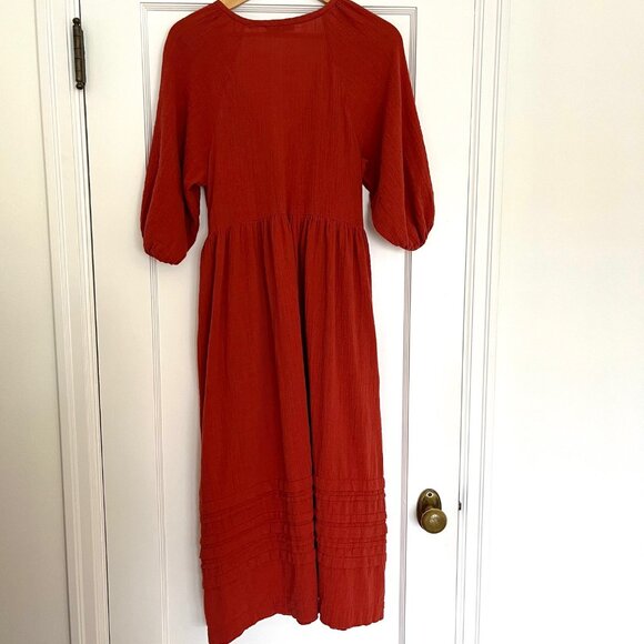Madewell Marianna Puff-Sleeve Midi Dress | Size XS - Picture 7 of 9